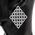 Diamond Shape Rhinestone Dangle Earrings