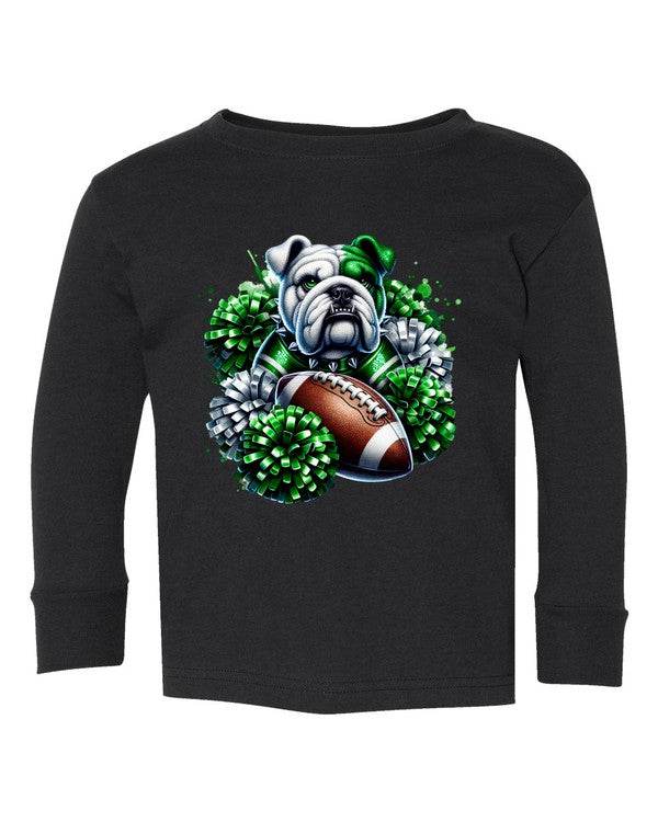 Bulldog Football Cheer Toddler Graphic Tee