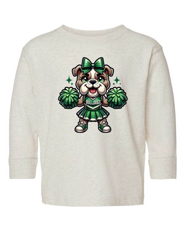 Bulldog Cheerleader Toddler Graphic Tee