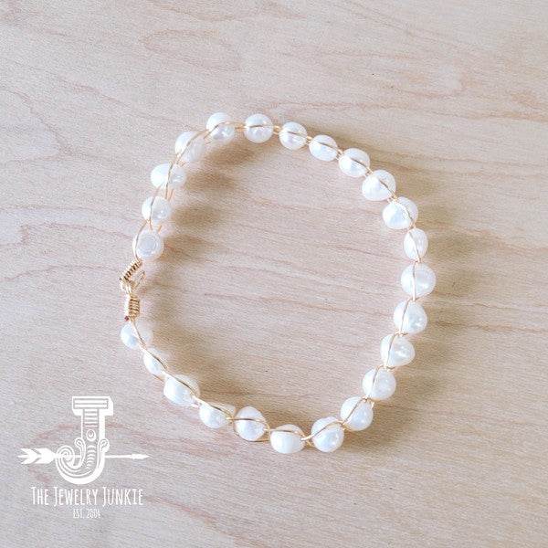 Genuine Freshwater Pearl Beaded Wire Wrapped