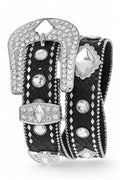 Crystal Embellished Fashion Leather Belt