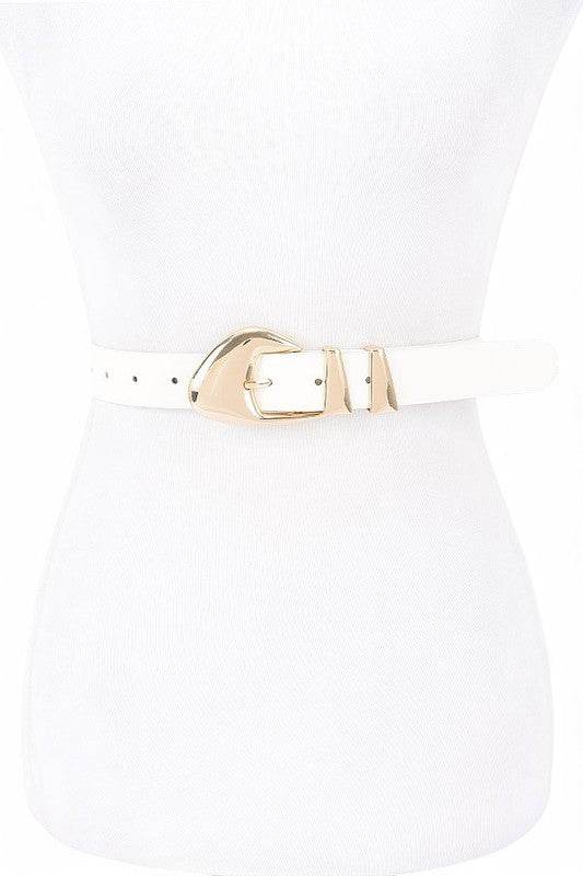 Polish Buckle Skinny Fashion Belt