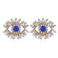 Evil Eye Rhinestone Stud Earrings