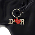 LUxury Inspired D Lipsti Heart R Hoop Earrings