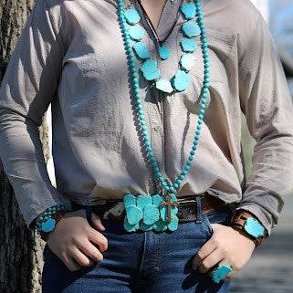 Hair-on-Hide Brown & White Genuine Leather Belt