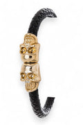 Stainless Steel Double Skull Magnetic Bracelet