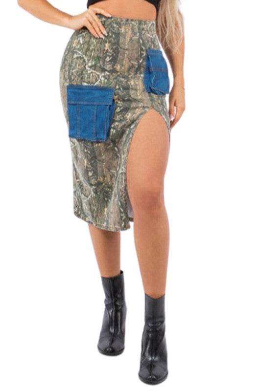 Forest Camo Cargo Skirt