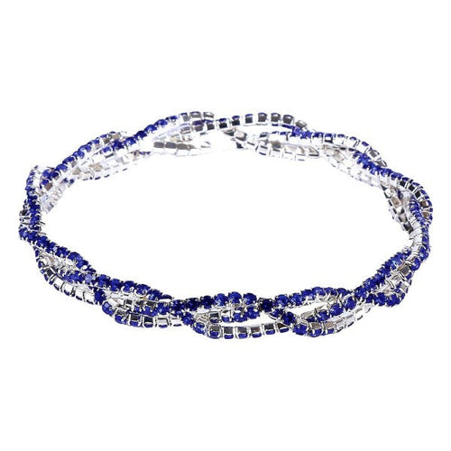 3 Lines Twist Rhinestone Stretch Bracelet