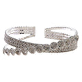 3 LInes CZ Crystal Flower Line X Cross Bracelet