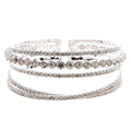 4 LInes CZ Crystal Circle LIne Bracelet