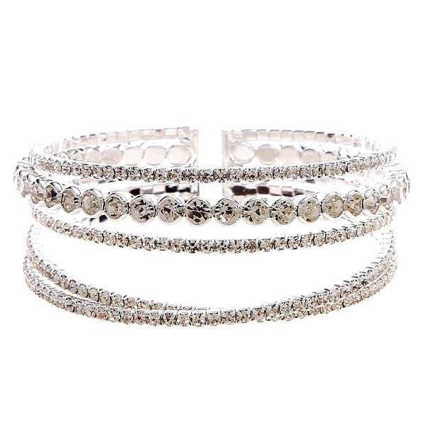 4 LInes CZ Crystal Circle LIne Bracelet