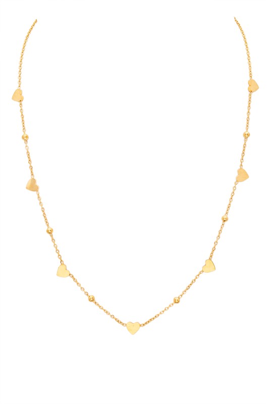 Tiny Heart Station Collar Necklace