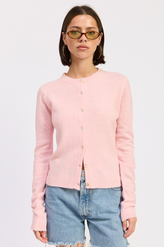 FITTED BUTTON UP CARDIGAN