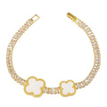 Clover Baquette CZ Foldover Tennis Bracelet