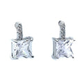 Tiny Square Bar Radiant Cubic Zirconia Stud