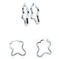 Polish Wave Squiggly Design Hoop Earrings