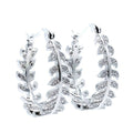 Laurel Tree Leaves Wreath Theme Hoop Earrings