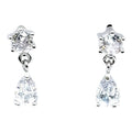 Marquise Oval w Crown Crystal CZ Dangle Earrings