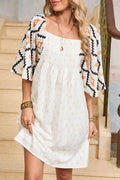 Ivory angel sleeve mini dress