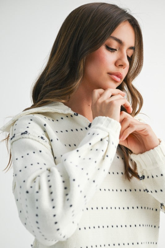Dot Knit Pullover Sweater
