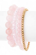 Semi Precious Beads Stretch Bracelets Set