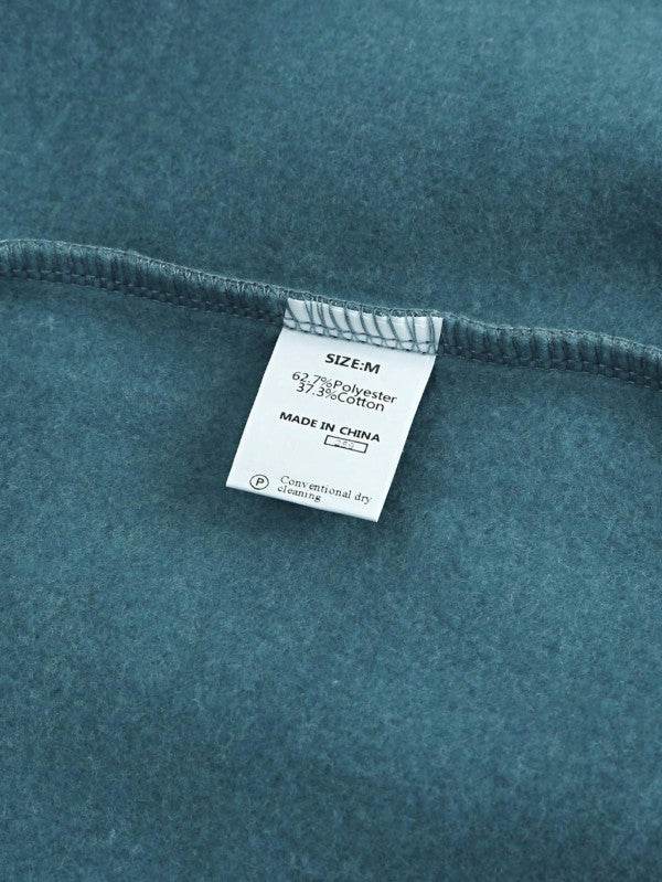 Cotton Casual Color Block Drop Sleeve Sweatshirt