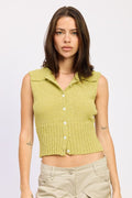 SLEEVELESS BUTTOM UP TOP