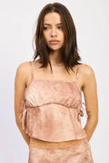 PRINTED TANK TOP WITH SIDE TIES