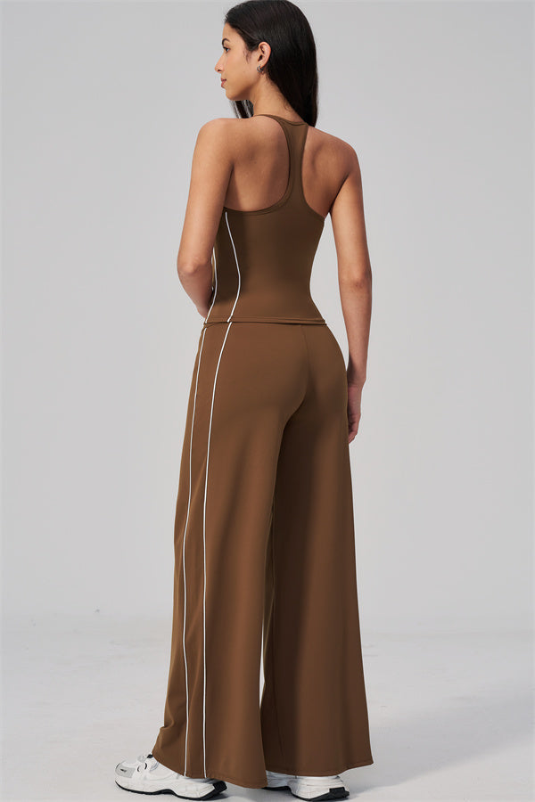 The Breathe Crop Top Straight Leg Pants 2-Piece Set