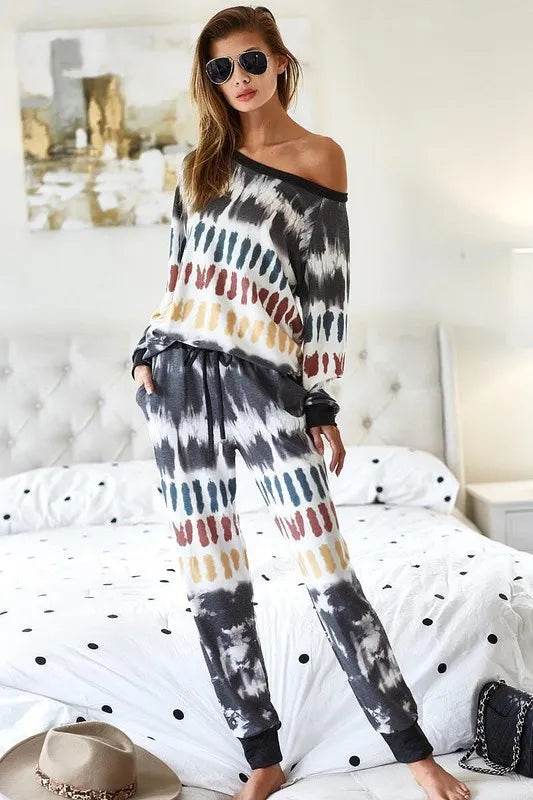 BiBi Tie Dye Print French Terry Top
