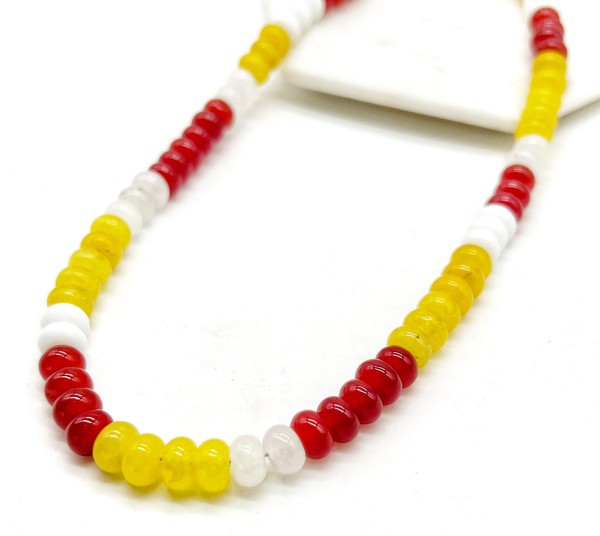 KC Chiefs Beaded Stone Necklace NFL Kansas City
