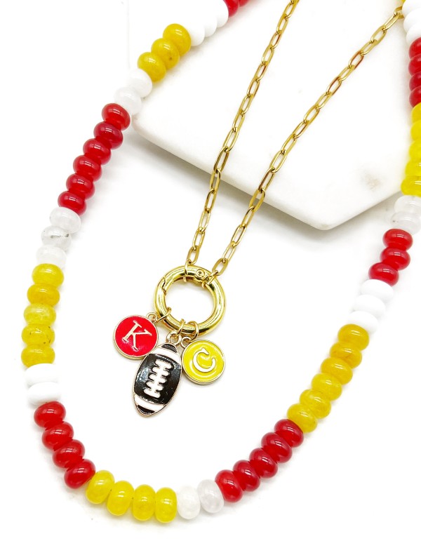 Chiefs Charm Enamel Kansas City Necklace KC