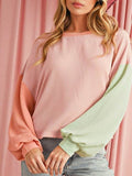 Boho Ribbed Color Block Viscose Drop Shoulder
