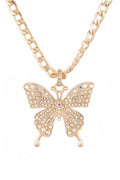 Crystal Butterfly Statement Necklace Set
