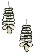 Mix Bead Leaf Earrings
