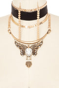 Gothic Choker Layered Statement Necklace Set