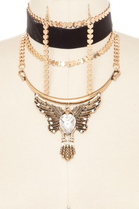 Gothic Choker Layered Statement Necklace Set