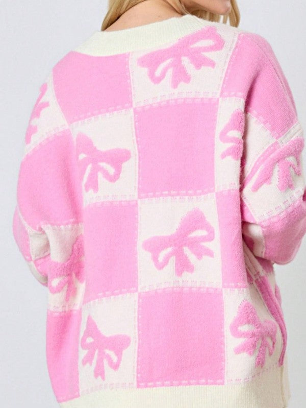 Drop Shoulder Color Block Oversized Cardigan