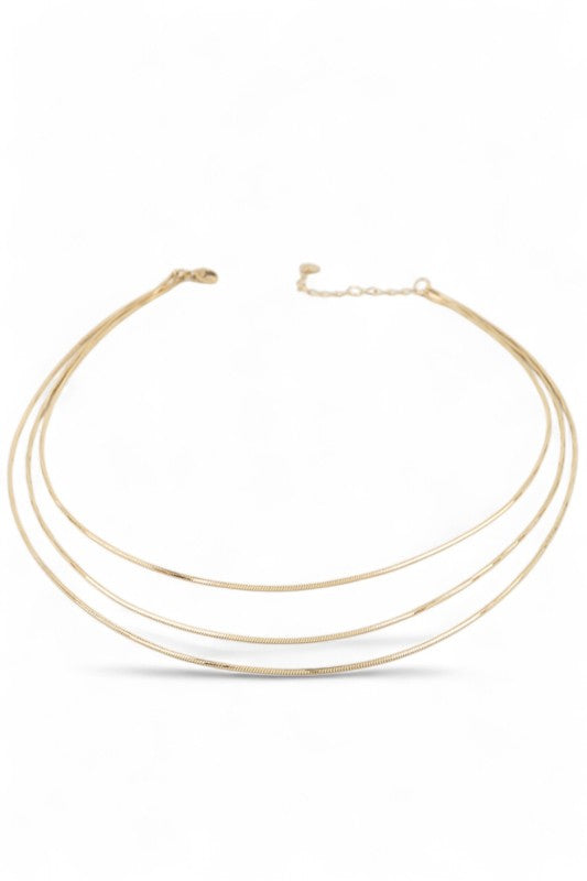 Stainless Steel Layered Snake Chain Necklace