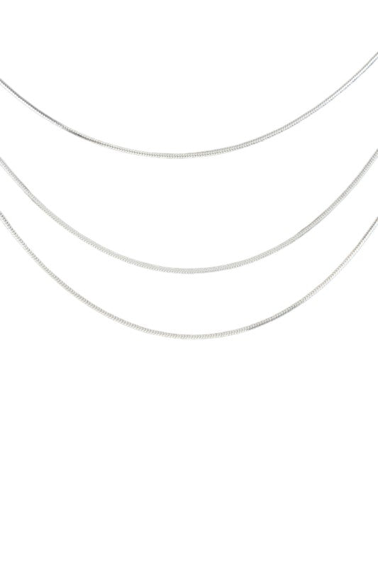 Stainless Steel Layered Snake Chain Necklace