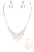 3 PC Rhinestone Bridal Necklace Set