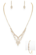 3 IN 1 Rhinestone Bridal Neccklace Set
