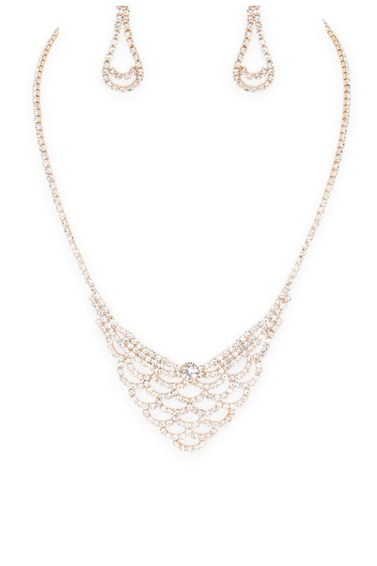 3 PC Rhinestone Bridal Neckalce Set