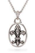 Stainless Steel Fleur De Lis Pendant Necklace