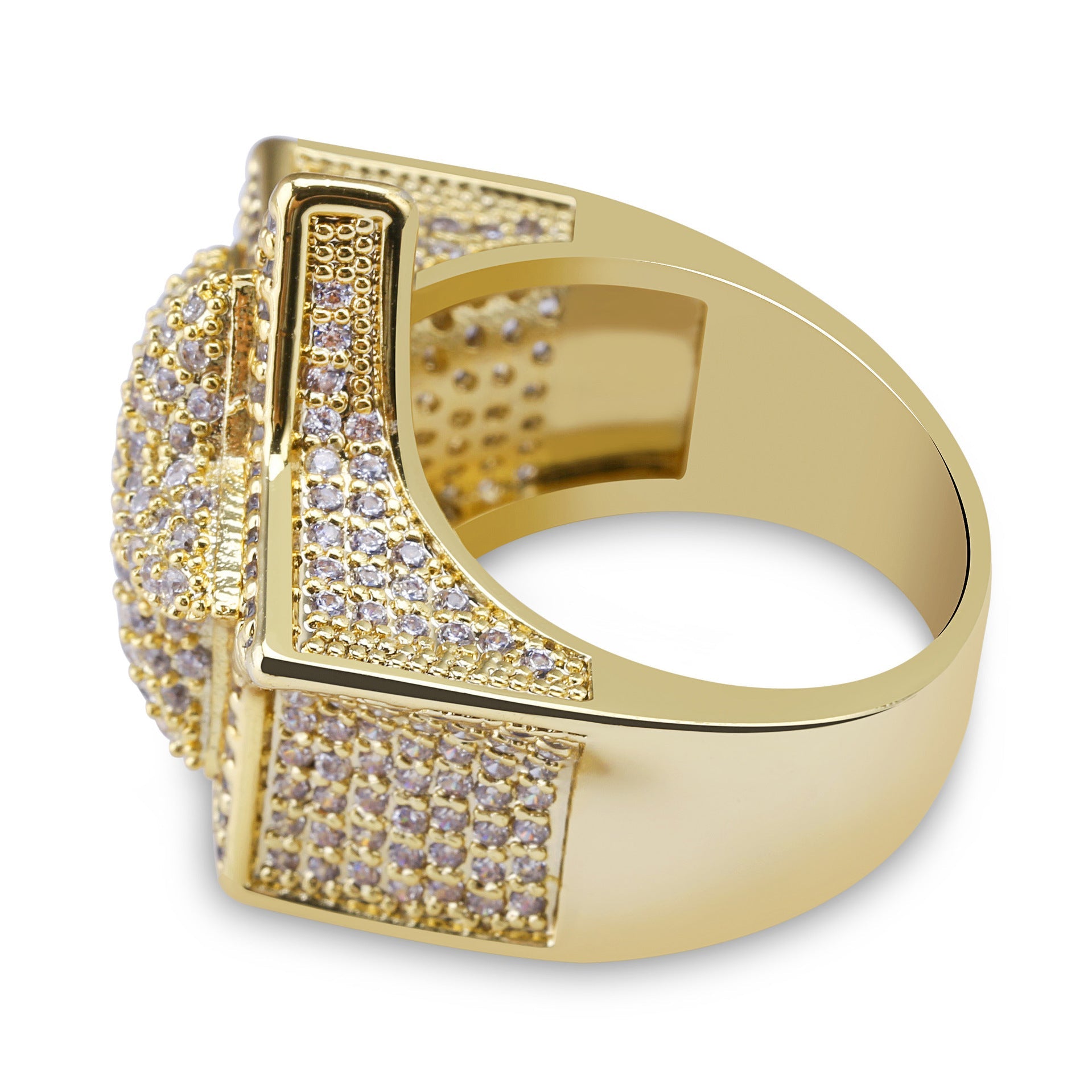 Five-pointed Star Three-dimensional Ring Slightly Inlaid With Zircon