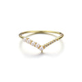 V-shaped Natural Pearl Zircon Ring Girl