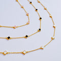 Petite Colored Clover Necklace