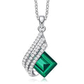 Clavicle chain with diamond and crystal pendant