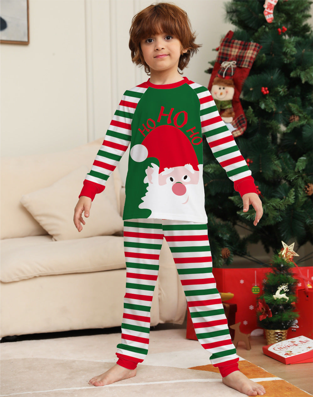 Family Pajamas Matching Sets Red Stripe Xmas Holiday Sleepwear Jammies Long Sleeve PJs Outfits