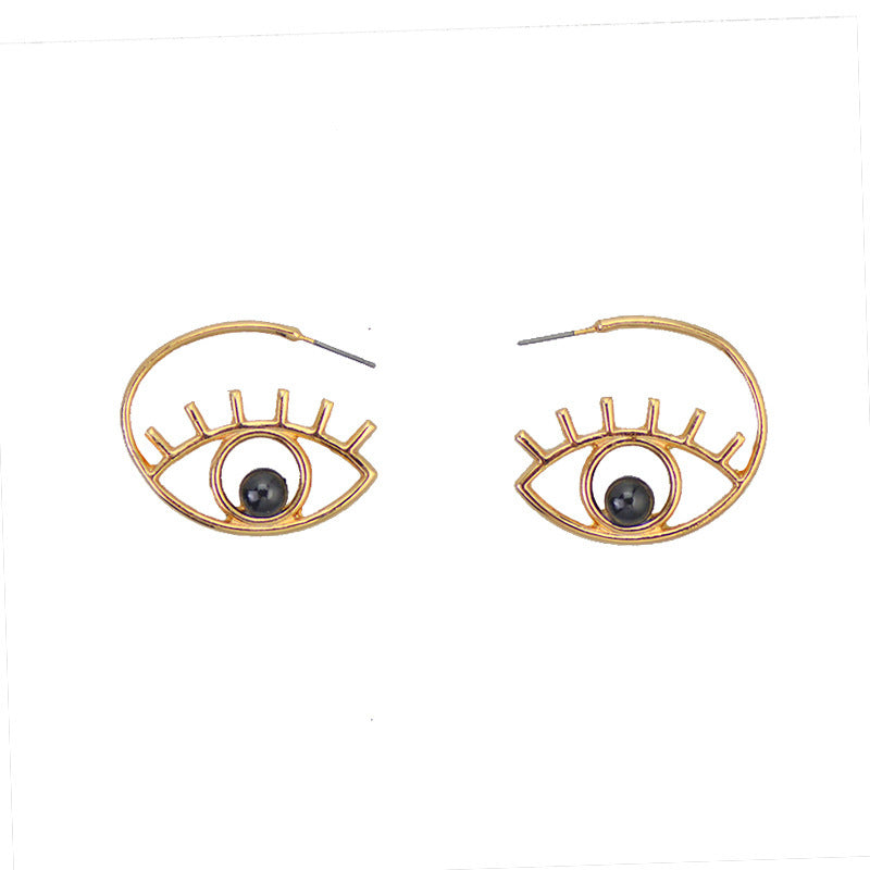 Simple Pearl Stud Earring Demon Eye Eye Earring
